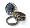 Three Native American Mexican Silver Rings