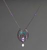 Arts & Crafts Sterling Silver Amethyst Necklace c1905