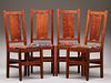 Set of 4 Gustav Stickley H-Back Chairs c1915