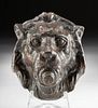Western European Neoclassical Brass Lion Protome