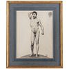 19th c. Artist Unknown. Study of a Male Nude