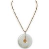 Chinese Jade Disk and 18k Gold Necklace