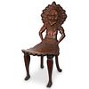 Carved Figural Oak Chair