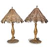 Pair Of Antique Gilt Bronze Table Lamps