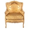 Louis XV Style Painted & Uph. Arm Chair