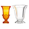 Two Large Molded Glass Vases