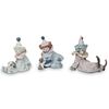 (3 Pc) Lladro Porcelain Clown Figurines