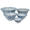 Chinese Blue & White Porcelain Bowl Set