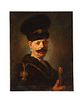 (After) Rembrandt, A Polish Nobleman, Oil on Canvas Painting, 19th Century