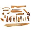 Eskimo Carved Walrus Ivory Fishing Accessories 