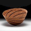 Yokuts Polychrome Basketry Bowl Deaccessioned from the Hopewell Museum, Hopewell, New Jersey  