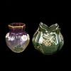 (2) Mount Joy Art Glass Vases