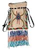 Apache Beaded Hide Bag with Spider 