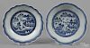 Two Chinese export blue and white porcelain scal