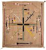 Mrs. Sam (Gladys) Manuelito (Navajo, 1893-1987) Sandpainting Weaving Deaccessioned from the Hopewell Museum, Hopewell, NJ 