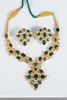 22 Karat Gold Three Piece Set
necklace and earrings set with green stones
93 grams (without string)
