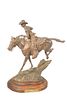 Bill Nebeker (American, b. 1942)
"In Hot Pursuit"
bronze with brown patina
inscribed and numbered 6/25 on the base
height 17 1/2 inches, width 15 inch