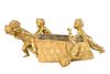 Raoul Francois Larche (1860 - 1912)
French gilt bronze
figural table flower basket depicting children pushing and pulling the basket, inscribed Raoul 