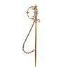 Antique 14K Gold Turquoise Pearl Sword Stick Pin