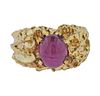 14K Gold 6.05ct Cabochon Star Ruby Ring