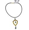 18k Gold Ruby Tahitian Pearl Pendant Cord Necklace 