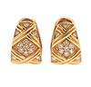 14K Gold Diamond X Huggie Hoop Earrings