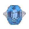 Platinum 13ct Aquamarine Diamond Ring 