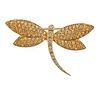 Wempe 18k Gold Yellow Sapphire Diamond Dragonfly Brooch 