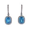 AGL Blue Zircon 18k Gold Diamond Earrings 