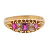 Deakin &amp; Francis English Antique 18k Gold Ruby Diamond Ring 