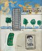 Gino Meloni (Varese  1905-Lissone 1989)  - Paesaggio con grattacielo, 1970
