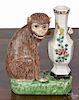 Chinese export porcelain monkey and vase group,