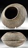 Chimu Grayware Bowl w/ Incised Decoration, ex-Sotheby's