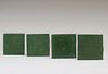 4 Grueby Matte Green 6" x 6" Tiles c1910