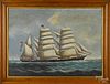 Oil on canvas of the British ship Lord Templeto