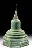 Rare 14th C. Thai Ayutthaya Brass Stupa Model