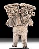 Rare Michoacan Pottery Two Headed Pregnant Pretty Lady