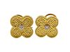 18k Gold Diamond Clover Earrings 