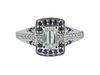 Ashoka 0.87ctw Diamond Sapphire 18k Gold Engagement Ring