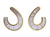 18k Gold 6.00cts Baguette Diamond Earrings 