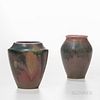 Two Rookwood Pottery Vases, Cincinnati, Ohio, 1927, by Elizabeth Lincoln and Katherine Jones, glazed earthenware, impressed signature,
