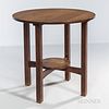 L. & J.G. Stickley Model 573 Table, Fayetteville, New York, c. 1910, quartersawn oak, round top with smaller round shelf, ht. 29 1/4, d