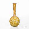 Gallé French Cameo Glass Vase, France, c. 1900, marked "Gallé" on the side, ht. 6 1/2 in.Note: Émile Gallé was a French artist and desi