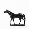 Sculpture of a Stallion After Pierre-Jules Mene (French, 1810-1879), France, late 19th, early 20th century, patinated metal, in a natur