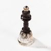 William Spratling (American, 1900-1967) Sterling Silver Bell, Mexico, 1940-1944, silver bell with turned rosewood handle, maker's mark