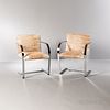 Two Ludwig Mies van der Rohe (German, 1886-1969) for Knoll Flat Bar BRNO Chairs, United States, mid to late 20th century, polished stee
