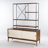 Paul McCobb for Planner Group Credenza and Shelving Unit, Massachusetts, c. 1960, ht. 25 1/2, 48, wd. 60, 47, dp. 18 1/4, 17 in.