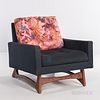 Adrian Pearsall (1925-2011) for Craft Associates Lounge Chair, Wilkes-Barre, Pennsylvania, c. 1960, original wool upholstery on walnut