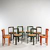 Eight Lacquered Bentwood Chairs, Italy, mid to late 20th century, woven cane seats, "Made in Italy" labels, ht. 31 1/4, wd. 19 1/5, dp.