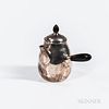 Georg Jensen (Danish, 1866-1935) Sterling Silver Chocolate Pot, Denmark, late 20th century, ovoid body with rosewood handle and finial,